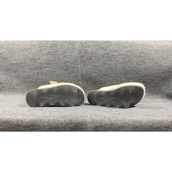 Clarks Womens Brynn Slide Size 5 Shoes White Ivory Faux Fur Clogs - Picture 9 of 9